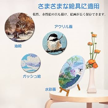 Amazon.co.jp: UHAPEER キャンバス 丸 画材セット【30cm、25cm